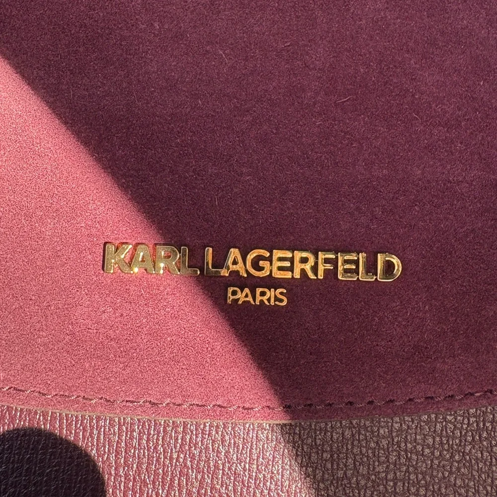 Karl Lagerfield  suede bag two tone